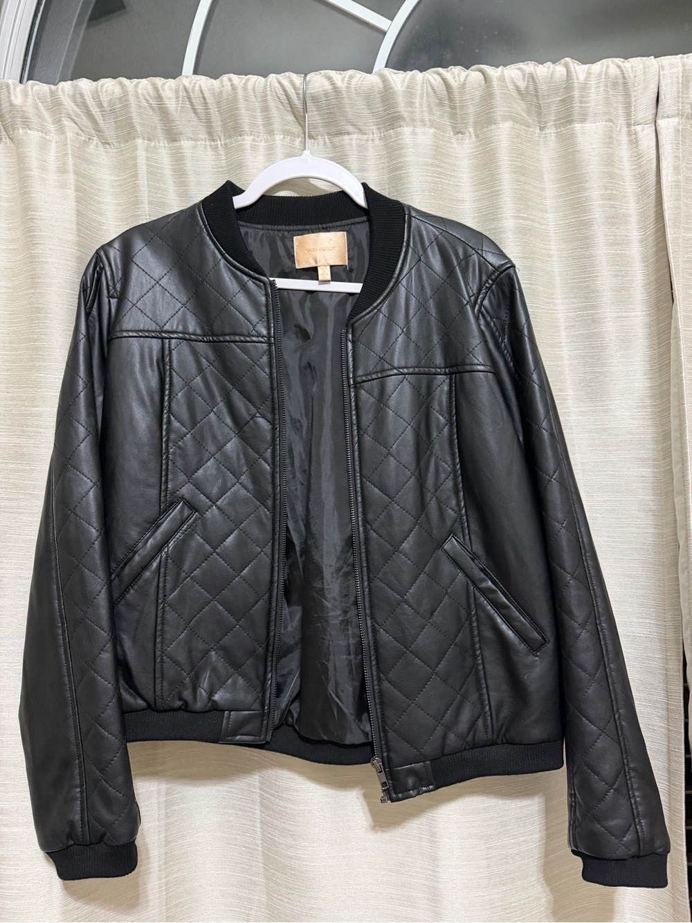 Skies Are Blue Black Quilted Bomber Jacket